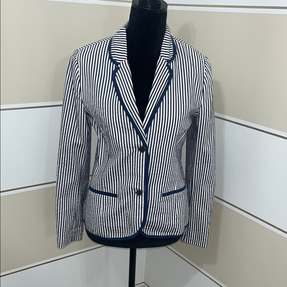 Mayoral Navy and White Striped Kids Blazer